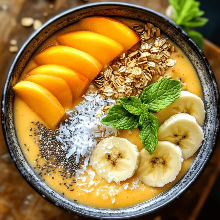 To create the perfect Creamy Peach Paradise Smoothie Bowl, it's essential to understand the core components that contribute to its flavor, texture, and nutritional value. Let's take a closer look at each ingredient that makes this bowl a delightful treat.