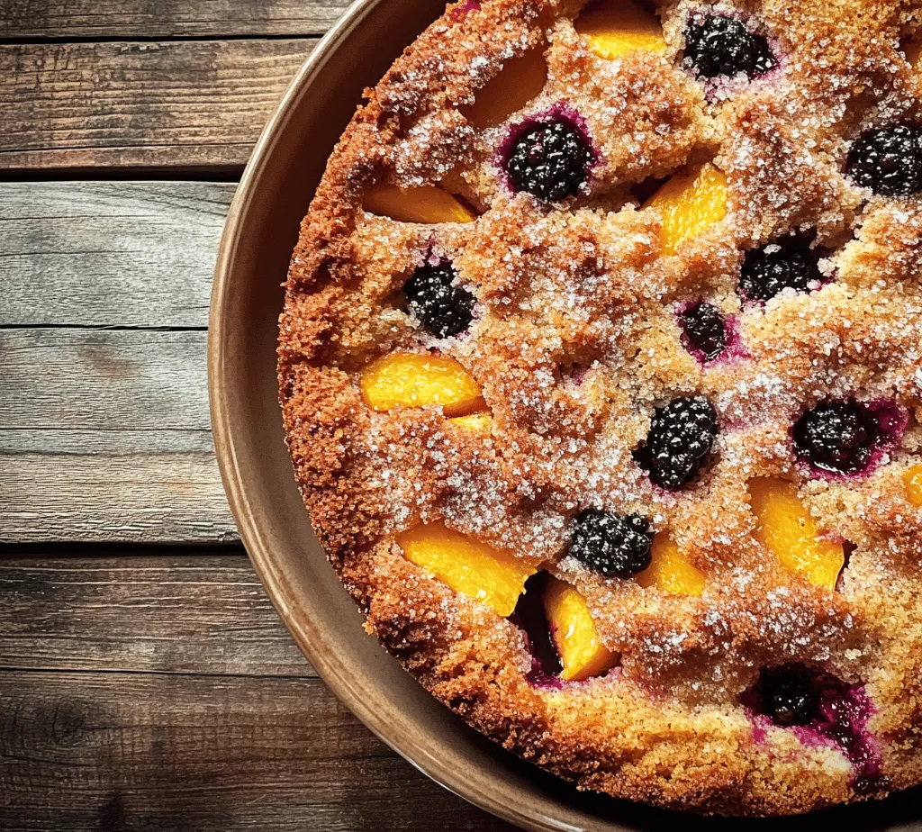 As the summer sun shines brightly and the farmers' markets overflow with vibrant produce, there's no better time to indulge in the delightful combination of fresh peaches and blackberries. This Peach Blackberry Coffee Cake is an embodiment of that seasonal joy, bringing together the sweet and slightly tart notes of these fruits with a moist, tender crumb that's simply irresistible. Whether you're looking for a comforting breakfast to start your day, a charming centerpiece for your brunch gathering, or a delightful dessert to finish off a meal, this coffee cake is the perfect choice for any occasion.