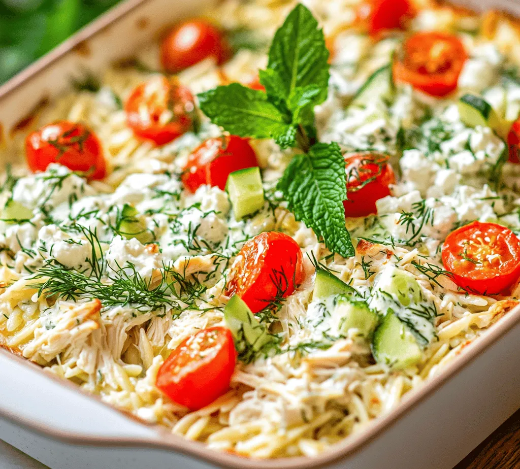 The Dump-and-Bake Chicken Tzatziki Casserole is an effortless yet delicious dish that beautifully melds the rich flavors of traditional Greek cuisine with the simplicity of modern cooking techniques. This recipe is particularly appealing for those busy weeknights when you crave something wholesome without spending hours in the kitchen. Featuring tender rotisserie chicken, a creamy tzatziki sauce, and comforting orzo pasta, this casserole promises to deliver vibrant flavors and satisfying textures in each bite.