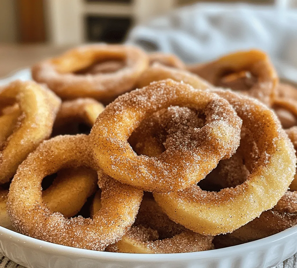 Crispy fried cinnamon apple rings are a delightful treat that combines the natural sweetness of apples with the warm, aromatic flavors of cinnamon and nutmeg. These delectable rings offer a perfect balance of flavor and texture, where the crispiness of the fried batter complements the tender apple inside. Whether served as a dessert or a snack, these apple rings are sure to please anyone who takes a bite.