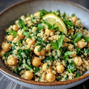 In the quest for nutritious, delicious, and satisfying meals, the Chickpea & Spinach Quinoa Bowl stands out as a perfect option. This vibrant dish is not only rich in flavor but also packed with protein and fiber, making it an excellent choice for anyone looking to enhance their diet. Quinoa, chickpeas, and spinach form a harmonious trio that provides a wealth of nutrients, all while being easy to prepare. Whether you are a busy professional, a health-conscious eater, or someone looking to explore plant-based options, this recipe can seamlessly fit into your weekly meal prep or serve as a quick dinner solution.