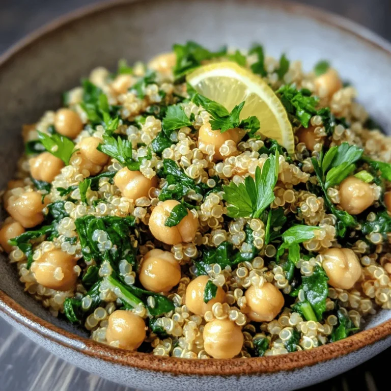 In the quest for nutritious, delicious, and satisfying meals, the Chickpea & Spinach Quinoa Bowl stands out as a perfect option. This vibrant dish is not only rich in flavor but also packed with protein and fiber, making it an excellent choice for anyone looking to enhance their diet. Quinoa, chickpeas, and spinach form a harmonious trio that provides a wealth of nutrients, all while being easy to prepare. Whether you are a busy professional, a health-conscious eater, or someone looking to explore plant-based options, this recipe can seamlessly fit into your weekly meal prep or serve as a quick dinner solution.