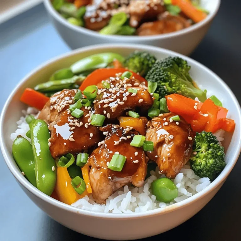 What makes Sticky Chicken Rice Bowls stand out is their remarkable ability to cater to a variety of tastes and preferences. The tender chicken thighs, marinated in a delightful blend of soy sauce and honey, yield an irresistible stickiness that clings to each grain of rice, creating a harmonious flavor profile. The addition of fresh garlic and ginger enhances the dish's aromatic quality while providing health benefits, making it not only a treat for the taste buds but also a nourishing option.