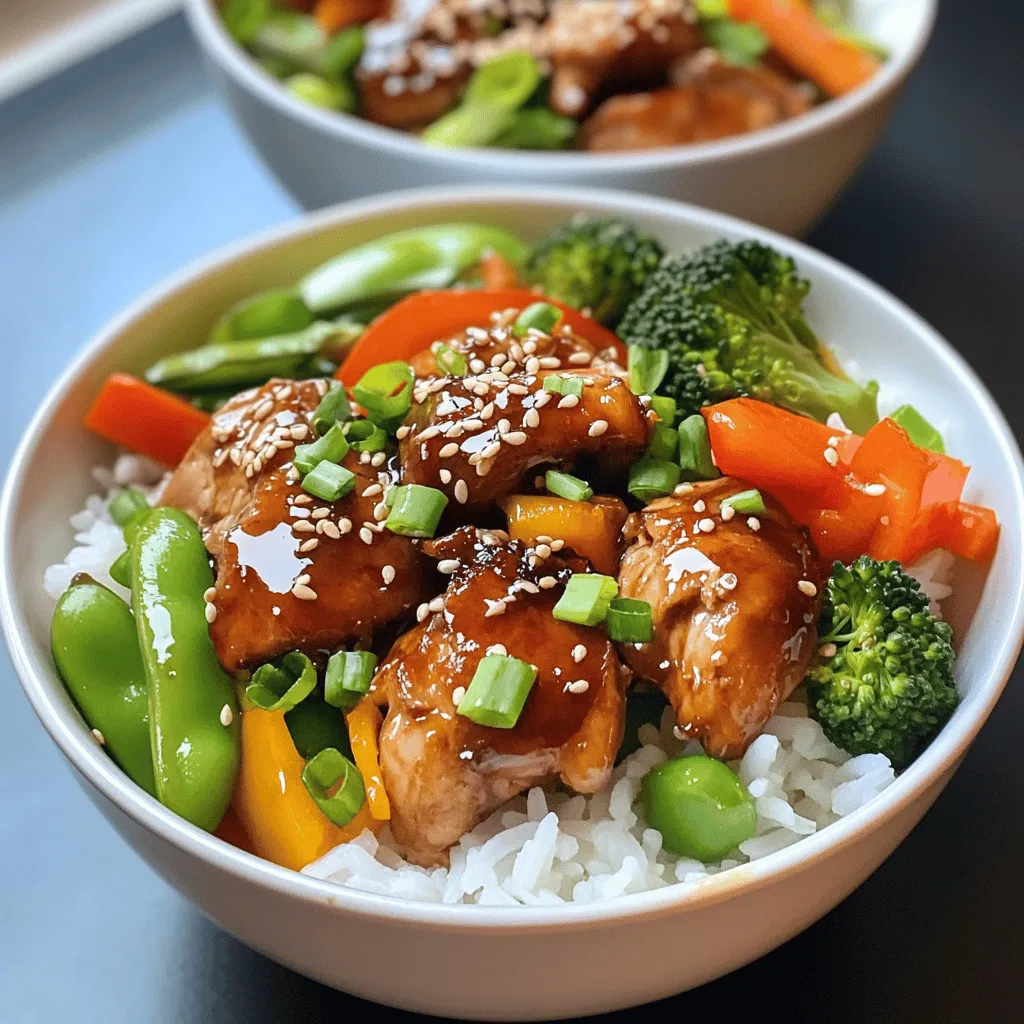 What makes Sticky Chicken Rice Bowls stand out is their remarkable ability to cater to a variety of tastes and preferences. The tender chicken thighs, marinated in a delightful blend of soy sauce and honey, yield an irresistible stickiness that clings to each grain of rice, creating a harmonious flavor profile. The addition of fresh garlic and ginger enhances the dish's aromatic quality while providing health benefits, making it not only a treat for the taste buds but also a nourishing option.