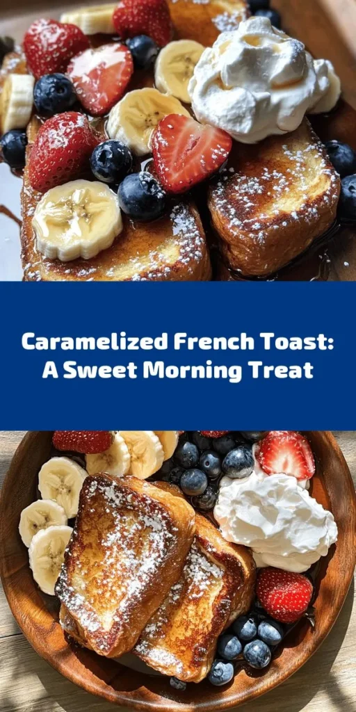 Start your day with a heavenly twist on breakfast – Caramelized Delight French Toast! This simple recipe features thick slices of brioche or challah, dipped in a creamy cinnamon-vanilla egg mixture and caramelized to perfection with brown sugar. Ready in just 20 minutes, it's topped with fresh fruits and optional whipped cream for an indulgent treat. Perfect for lazy weekends or special occasions. Satisfy your sweet tooth with this deliciously rich dish!