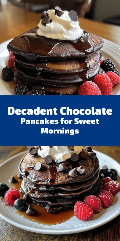 Treat yourself to the most amazing chocolate pancakes that are sure to become a family favorite! Made with rich cocoa powder and loaded with chocolate chips, these fluffy pancakes are perfect for breakfast or brunch. With a quick prep time of just 10 minutes, you can whip up a delicious stack in no time. Top them with whipped cream, fresh berries, or maple syrup for an extra special touch. Indulge in a chocolate lover's dream today!