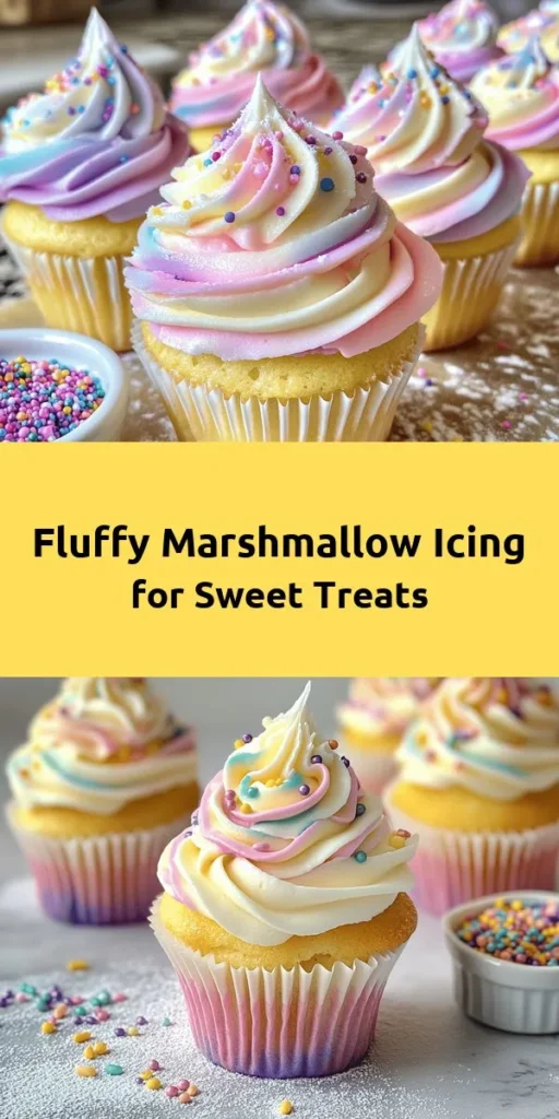 Indulge in the ultimate sweet treat with this Sweet Fluff Delight Marshmallow Icing! Perfect for frosting cupcakes, cakes, or cookies, this fluffy icing is a breeze to make. With just a handful of ingredients like marshmallow fluff, butter, powdered sugar, and vanilla, you'll whip up a creamy, delightful topping in just 10 minutes. Get ready to surprise your friends and family with this deliciously sweet addition to your desserts! Enjoy the fluffiness!