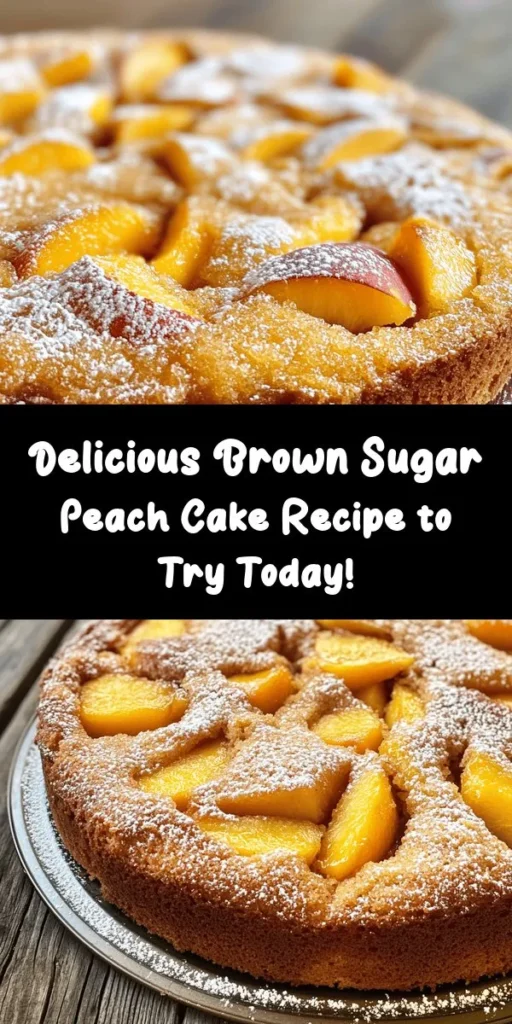 Indulge in summer sweetness with this delightful Brown Sugar Peach Cake! Made with fresh peaches, brown sugar, and a hint of cinnamon, this cake is moist and bursting with flavor. Perfect for gatherings or a cozy night in, it’s easy to prepare in just one hour. The warm, buttery cake topped with a dusting of powdered sugar is a real treat. Elevate your dessert game and enjoy a slice of peach paradise! 🍑🍰 #PeachCake #DessertIdeas #BakingFun
