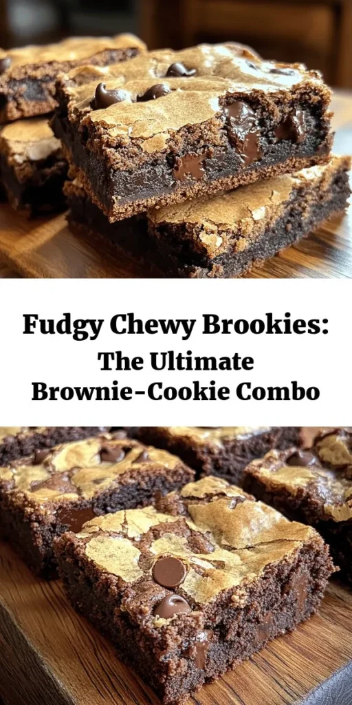 Indulge in the ultimate treat with these fudgy chewy browkies, a delightful combination of brownies and cookies! With layers of rich chocolate brownie and soft cookie dough topped with gooey chocolate chips, this recipe is sure to impress. Easy to make and perfect for any occasion, these brookies will satisfy your sweet tooth and leave everyone wanting more. Slice into warm squares and enjoy a delicious dessert experience!